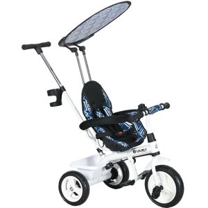 HOMCOM 4 in 1 Tricycle for Kids with 5-point harness straps, Removable Canopy, Blue Aosom UK HOMCOM 4 in 1 Tricycle for Kids with 5-point harness straps, Removable Canopy, Blue Aosom UK