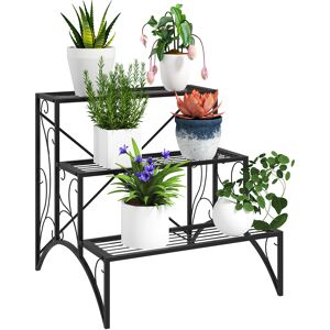 Outsunny 3-Tier Metal Plant Stand, Vintage Ladder Shelf Flower Pot Holder for Indoor Outdoor, Display Shelf Rack for Garden Patio Balcony, Black Outsunny 3-Tier Metal Plant Stand, Vintage Ladder Shelf Flower Pot Holder for Indoor Outdoor, Display Shelf Rack for Garden Patio Balcony, Black