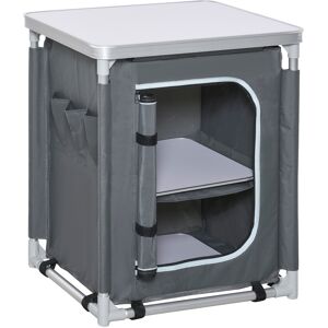 Outsunny Camping Kitchen Station, 2-Shelf Cupboard, Aluminium, Storage Organiser, BBQ, Picnics, with Carry Bag Aosom UK Outsunny Camping Kitchen Station, 2-Shelf Cupboard, Aluminium, Storage Organiser, BBQ, Picnics, with Carry Bag Aosom UK