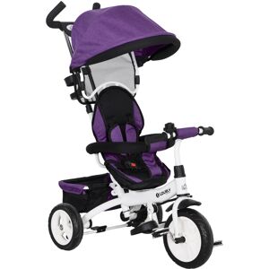 HOMCOM 4 in 1 Kids Trike Push Bike w/ Push Handle, Canopy, 5-point Safety Belt, Storage, Footrest, Brake, for 1-5 Years, Purple Aosom UK HOMCOM 4 in 1 Kids Trike Push Bike w/ Push Handle, Canopy, 5-point Safety Belt, Storage, Footrest, Brake, for 1-5 Years, Purple Aosom UK