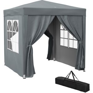 Outsunny 2 x 2m Pop Up Gazebo with Sides, Metal Frame Waterproof Marquee Party Tent Canopy with Free Carrying Case, Grey Aosom UK Outsunny 2 x 2m Pop Up Gazebo with Sides, Metal Frame Waterproof Marquee Party Tent Canopy with Free Carrying Case, Grey Aosom UK