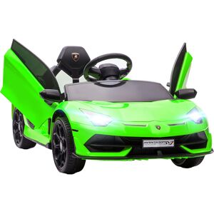 HOMCOM Lamborghini Licensed 12V Kids Electric Car w/ Butterfly Doors, Easy Transport Remote, Music, Horn, Suspension - Green HOMCOM Lamborghini Licensed 12V Kids Electric Car w/ Butterfly Doors, Easy Transport Remote, Music, Horn, Suspension - Green