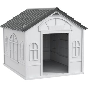 PawHut Durable Plastic Doghouse: Weatherproof Outdoor Pet Haven, Easy-Clean Sanctuary, Grey Aosom UK PawHut Durable Plastic Doghouse: Weatherproof Outdoor Pet Haven, Easy-Clean Sanctuary, Grey Aosom UK