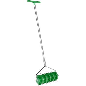 Outsunny Rolling Lawn Aerator, Manual Grass Spike Roller, Heavy Duty Garden Aerator with 3 Piece Detachable Handle and T-bar Grip, Outdoor Garden Lawn Tool, Dark Green Outsunny Rolling Lawn Aerator, Manual Grass Spike Roller, Heavy Duty Garden Aerator with 3 Piece Detachable Handle and T-bar Grip, Outdoor Garden Lawn Tool, Dark Green