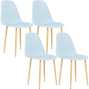 HOMCOM Modern Dining Chairs Set of 4, Kitchen Chairs with Backrest and Steel Legs for Dining Room, Living Room, Light Blue HOMCOM Modern Dining Chairs Set of 4, Kitchen Chairs with Backrest and Steel Legs for Dining Room, Living Room, Light Blue