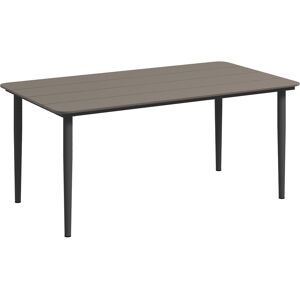 Outsunny Garden Table, Outdoor Dining Table for 6 People, 160 x 90 x 74 cm, with Rust Resistant Metal Frame, WPC Top, for Balcony, Terrace, Dark Grey Outsunny Garden Table, Outdoor Dining Table for 6 People, 160 x 90 x 74 cm, with Rust Resistant Metal Frame, WPC Top, for Balcony, Terrace, Dark Grey