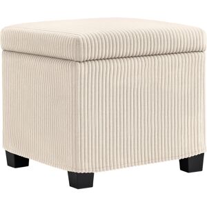 HOMCOM Storage Ottoman Bench, Corduroy Footstool with Removable Lid and Legs, 40cm Storage Chest Box for Living Room, Bedroom, Hallway, Beige HOMCOM Storage Ottoman Bench, Corduroy Footstool with Removable Lid and Legs, 40cm Storage Chest Box for Living Room, Bedroom, Hallway, Beige