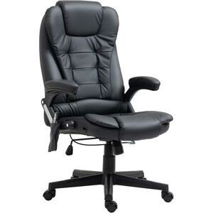 HOMCOM Massage Chair with Heat, High Back PU Leather Executive Office Chair W/ Tilt and Reclining Function, Black Aosom UK HOMCOM Massage Chair with Heat, High Back PU Leather Executive Office Chair W/ Tilt and Reclining Function, Black Aosom UK