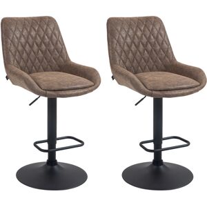 HOMCOM Retro Bar Stools Adjustable High Back Faux Leather Set of Two 360° Swivel Bar Stools for Kitchen Bar Pub, Brown Aosom UK HOMCOM Retro Bar Stools Adjustable High Back Faux Leather Set of Two 360° Swivel Bar Stools for Kitchen Bar Pub, Brown Aosom UK