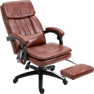 Vinsetto Leather Office Chair, High-Back PU Office Chair with 7-Zone Massage, Adjustable Height & Reclining Footrest, Brown Aosom UK Vinsetto Leather Office Chair, High-Back PU Office Chair with 7-Zone Massage, Adjustable Height & Reclining Footrest, Brown Aosom UK