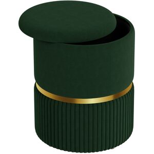 HOMCOM Velvet-Feel Storage Ottoman - Green HOMCOM Velvet-Feel Storage Ottoman - Green