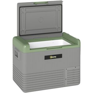Outsunny 40L Portable Car Refrigerator - Light Green and Grey Outsunny 40L Portable Car Refrigerator - Light Green and Grey