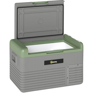 Outsunny 30L Portable Car Refrigerator - Light Green and Grey Outsunny 30L Portable Car Refrigerator - Light Green and Grey