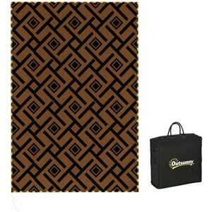 Outsunny Reversible RV Outdoor Rug with LED String Light, Plastic Straw, 182 x 274cm, Brown and Black Aosom UK Outsunny Reversible RV Outdoor Rug with LED String Light, Plastic Straw, 182 x 274cm, Brown and Black Aosom UK