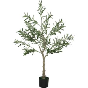 HOMCOM 4ft/ 120cm Decorative Artificial Plant, Silk Olive Tree with 450 Leaves and 20 Olive Fruits in Pot, Fake Plant for Home, Office, Living Room, Indoor Decor HOMCOM 4ft/ 120cm Decorative Artificial Plant, Silk Olive Tree with 450 Leaves and 20 Olive Fruits in Pot, Fake Plant for Home, Office, Living Room, Indoor Decor