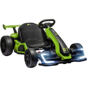 HOMCOM 24V Electric Go Kart for Kids with Adjustable Seat for 6-12 Years Old, Green Aosom UK HOMCOM 24V Electric Go Kart for Kids with Adjustable Seat for 6-12 Years Old, Green Aosom UK