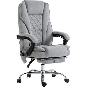 Vinsetto Massage Office Chair, Heated Reclining Computer Chair with Adjustable Height and Footrest, Grey Vinsetto Massage Office Chair, Heated Reclining Computer Chair with Adjustable Height and Footrest, Grey