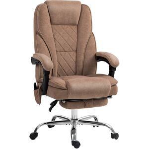 Vinsetto Massage Office Chair, Heated Reclining Computer Chair with Adjustable Height and Footrest, Brown Vinsetto Massage Office Chair, Heated Reclining Computer Chair with Adjustable Height and Footrest, Brown