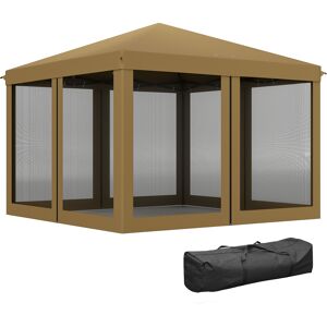 Outsunny 3 x 3 m Pop Up Gazebo, 420D Garden Tent Canopy with Removable Mesh Sidewall Netting, Carry Bag for Garden Patio Outdoor, Khaki Outsunny 3 x 3 m Pop Up Gazebo, 420D Garden Tent Canopy with Removable Mesh Sidewall Netting, Carry Bag for Garden Patio Outdoor, Khaki