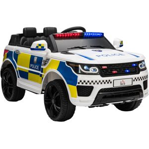 HOMCOM 12V Kids Portable Electric Ride On Police Car with Parental Remote Control Siren Flashing Lights USB Bluetooth for 3-6 Years White HOMCOM 12V Kids Portable Electric Ride On Police Car with Parental Remote Control Siren Flashing Lights USB Bluetooth for 3-6 Years White