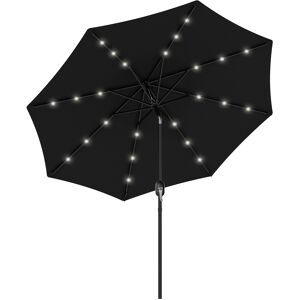 Outsunny 2.7m Outdoor Patio Garden Umbrella Parasol with Tilt Crank and 24 LEDs Lights, Black Outsunny 2.7m Outdoor Patio Garden Umbrella Parasol with Tilt Crank and 24 LEDs Lights, Black