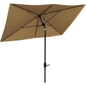 Outsunny 2 x 3(m) Garden Parasol Umbrella, Rectangular Outdoor Market Umbrella Sun Shade w/ Crank, Push Button Tilt, 6 Ribs, Aluminium Pole Aosom UK Outsunny 2 x 3(m) Garden Parasol Umbrella, Rectangular Outdoor Market Umbrella Sun Shade w/ Crank, Push Button Tilt, 6 Ribs, Aluminium Pole Aosom UK