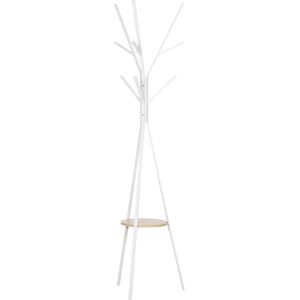 HOMCOM White 180cm Coat Rack - 9 Hooks, Shelf, Hall Tree HOMCOM White 180cm Coat Rack - 9 Hooks, Shelf, Hall Tree