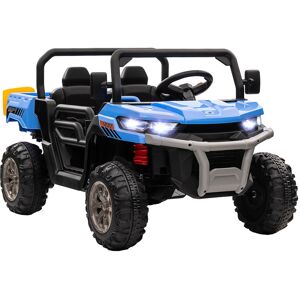 HOMCOM 12V Two-Seater Kids Electric Ride-On Car, with Electric Bucket, Remote Control - Blue Aosom UK HOMCOM 12V Two-Seater Kids Electric Ride-On Car, with Electric Bucket, Remote Control - Blue Aosom UK