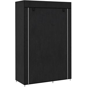HOMCOM Fabric Wardrobe, Portable Wardrobe with 6 Shelves, 1 Hanging Rail, Foldable Closets, 103 x 43 x 162.5 cm, Black HOMCOM Fabric Wardrobe, Portable Wardrobe with 6 Shelves, 1 Hanging Rail, Foldable Closets, 103 x 43 x 162.5 cm, Black