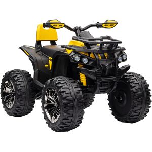 HOMCOM 12V Quad Bike ATV with LED Lights, Music, Backrest, Forward, Backward, Yellow Aosom UK HOMCOM 12V Quad Bike ATV with LED Lights, Music, Backrest, Forward, Backward, Yellow Aosom UK