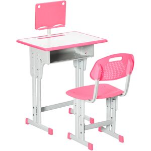 HOMCOM Children's Study Desk and Chair Set, Adjustable Height with Drawer, Bookshelf, Cup Holder & Pen Groove, Pink Aosom UK HOMCOM Children's Study Desk and Chair Set, Adjustable Height with Drawer, Bookshelf, Cup Holder & Pen Groove, Pink Aosom UK
