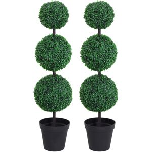Outsunny Set of 2 Artificial Boxwood Ball Topiary Trees Potted Decorative Plant Outdoor and Indoor Décor (112cm) Aosom UK Outsunny Set of 2 Artificial Boxwood Ball Topiary Trees Potted Decorative Plant Outdoor and Indoor Décor (112cm) Aosom UK