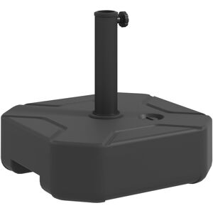 Outsunny Square Garden Parasol Base, Garden Umbrella Stand, Filled Up to 25kg with Stand or 20kg with Water for Garden, Poolside, Black Outsunny Square Garden Parasol Base, Garden Umbrella Stand, Filled Up to 25kg with Stand or 20kg with Water for Garden, Poolside, Black