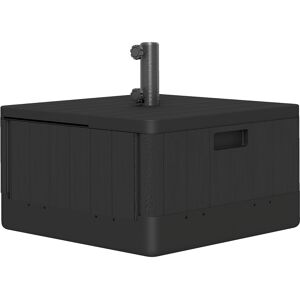 Outsunny Garden Parasol Base Outdoor Umbrella Stand with Wheels Handles, Filled Up to 80kg with Stand or 50kg with Water for Deck Poolside, Black Outsunny Garden Parasol Base Outdoor Umbrella Stand with Wheels Handles, Filled Up to 80kg with Stand or 50kg with Water for Deck Poolside, Black