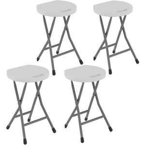 Outsunny Folding Stool Set of 4, Decorative Garden Stool Set with Safety Latch, HDPE Seat and Handle for Indoor and Outdoor, White Outsunny Folding Stool Set of 4, Decorative Garden Stool Set with Safety Latch, HDPE Seat and Handle for Indoor and Outdoor, White