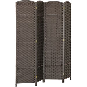 HOMCOM 4 Panel Folding Room Divider, Freestanding Privacy Screen for Living Room, Bedroom and Office, 160 x 170cm, Brown HOMCOM 4 Panel Folding Room Divider, Freestanding Privacy Screen for Living Room, Bedroom and Office, 160 x 170cm, Brown