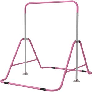 HOMCOM Kids Gymnastics Bar w/ Adjustable Height, Foldable Horizontal Bars, Pink Aosom UK HOMCOM Kids Gymnastics Bar w/ Adjustable Height, Foldable Horizontal Bars, Pink Aosom UK