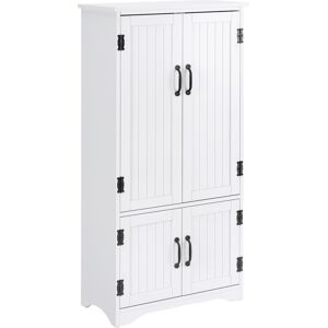 HOMCOM Accent Floor Storage Cabinet Kitchen Pantry with Adjustable Shelves and 2 Lower Doors, White Aosom UK HOMCOM Accent Floor Storage Cabinet Kitchen Pantry with Adjustable Shelves and 2 Lower Doors, White Aosom UK