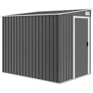 Outsunny 7 x 5ft Galvanised Metal Shed, with Sliding Door - Dark Grey Outsunny 7 x 5ft Galvanised Metal Shed, with Sliding Door - Dark Grey