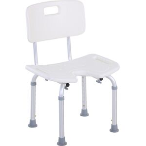 HOMCOM 8-Level Height Adjustable Bath Stool Spa Shower Chair Aluminum w/ Non-Slip Feet and Handle, Load Capacity 136kg Aosom UK HOMCOM 8-Level Height Adjustable Bath Stool Spa Shower Chair Aluminum w/ Non-Slip Feet and Handle, Load Capacity 136kg Aosom UK