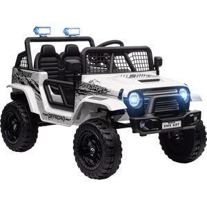 AIYAPLAY 12V Battery Powered Kids Ride On Car, Electric Truck w/ Spring Suspension, Remote, Music Horn Lights - White AIYAPLAY 12V Battery Powered Kids Ride On Car, Electric Truck w/ Spring Suspension, Remote, Music Horn Lights - White