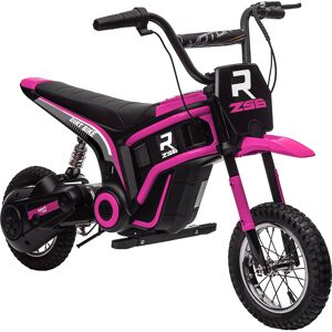 HOMCOM 24V Electric Motorbike, Dirt Bike with Twist Grip Throttle, Music Horn, 12" Pneumatic Tyres, 16 Km/h Max. Speed, Pink HOMCOM 24V Electric Motorbike, Dirt Bike with Twist Grip Throttle, Music Horn, 12" Pneumatic Tyres, 16 Km/h Max. Speed, Pink