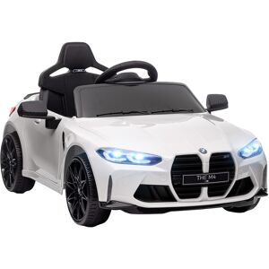 AIYAPLAY 12V BMW M4 Licensed Kids Car with Easy Transport, Remote Control, Suspension, Music, Horn, LED Lights - White AIYAPLAY 12V BMW M4 Licensed Kids Car with Easy Transport, Remote Control, Suspension, Music, Horn, LED Lights - White