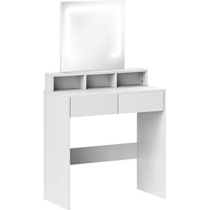 HOMCOM Dressing Table with Mirror and LED Lights, Vanity Table with Drawers, Compartments, Colour Lighting for Women and Girls, White Aosom UK HOMCOM Dressing Table with Mirror and LED Lights, Vanity Table with Drawers, Compartments, Colour Lighting for Women and Girls, White Aosom UK