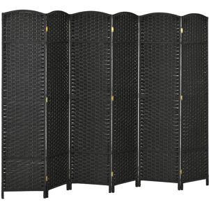 HOMCOM 6 Panel Folding Room Divider, Freestanding Privacy Screen for Living Room, Bedroom and Office, 240 x 170cm, Black HOMCOM 6 Panel Folding Room Divider, Freestanding Privacy Screen for Living Room, Bedroom and Office, 240 x 170cm, Black