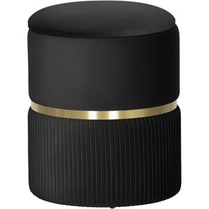 HOMCOM Velvet-Feel Storage Ottoman - Black HOMCOM Velvet-Feel Storage Ottoman - Black