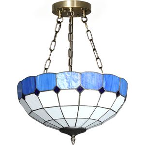 HOMCOM Tiffany Style Ceiling Light, Vintage Chandelier with 3 E27 Sockets, Semi Flush Mount for Living Room, Bulbs Not Included HOMCOM Tiffany Style Ceiling Light, Vintage Chandelier with 3 E27 Sockets, Semi Flush Mount for Living Room, Bulbs Not Included