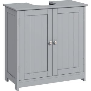 Kleankin Compact Under-Sink Cabinet, 60x60cm, with Adjustable Shelf, Handles, Drainage, Space-Saving Bathroom Organizer, Grey Aosom UK Kleankin Compact Under-Sink Cabinet, 60x60cm, with Adjustable Shelf, Handles, Drainage, Space-Saving Bathroom Organizer, Grey Aosom UK