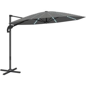Outsunny 3m Cantilever Garden Parasol, UPF 50+ Parasol Umbrella 360° Rotation with Strong Ribs, Crank Handle, Dark Grey Aosom UK Outsunny 3m Cantilever Garden Parasol, UPF 50+ Parasol Umbrella 360° Rotation with Strong Ribs, Crank Handle, Dark Grey Aosom UK