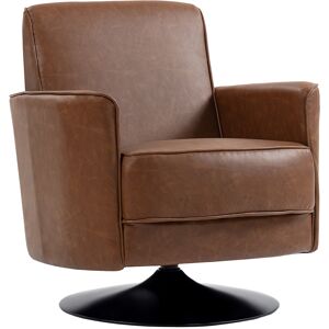 HOMCOM Upholstered Swivel Accent Chair with Thick Padding, Brown HOMCOM Upholstered Swivel Accent Chair with Thick Padding, Brown